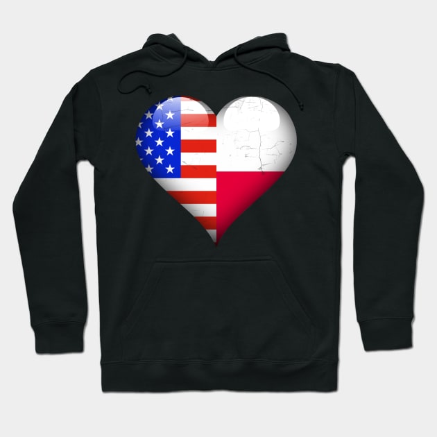 Half American Half Polish - Gift for Polish From Poland Hoodie by Country Flags